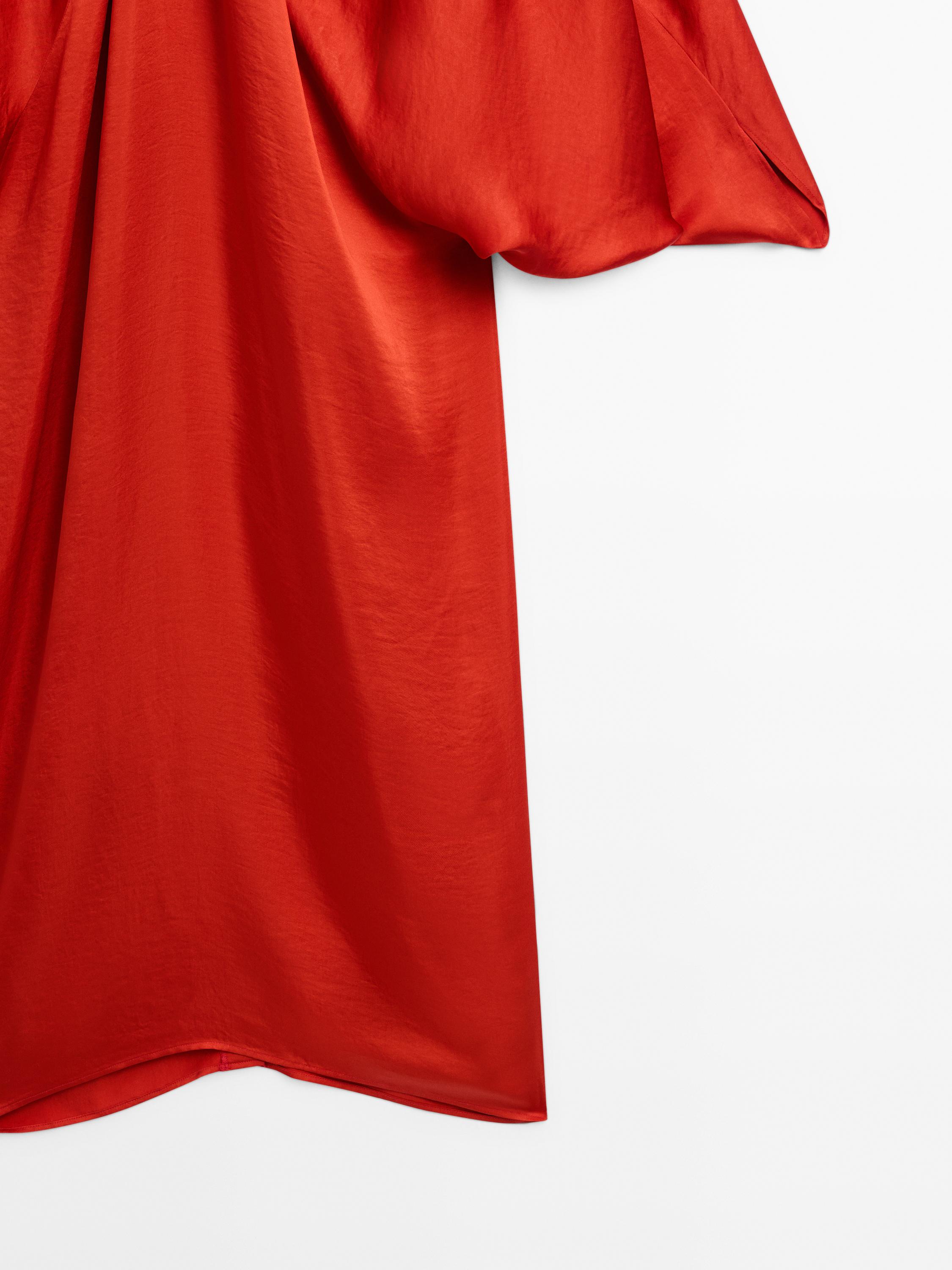 Flowing satin kimono dress