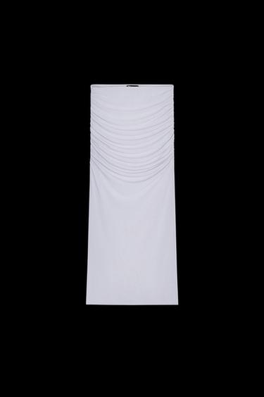 LONG SKIRT WITH GATHERED DETAIL - Blue / Grey by Zara - Image 0