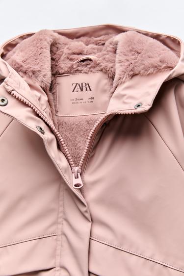 LINED HOODED RAINCOAT - Pink by Zara - Image 2