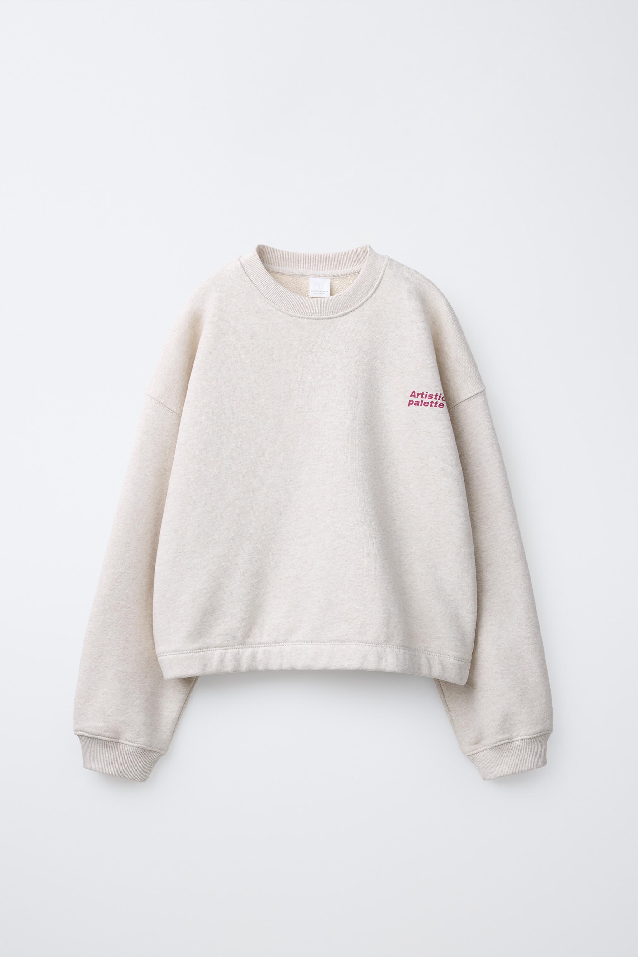 SWEATSHIRT AND PLUSH TROUSERS SET WITH SLOGAN