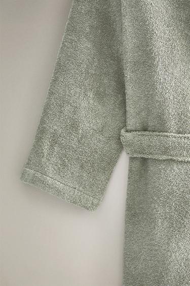 HOODED BATHROBE (360 GXM²) - Mint by Zara - Image 2