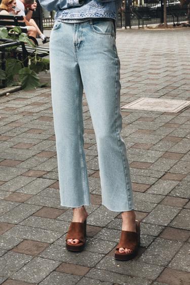 JEANS Z.02 STRAIGHT ANKLE MIT HOHEM BUND - Hellblau von Zara