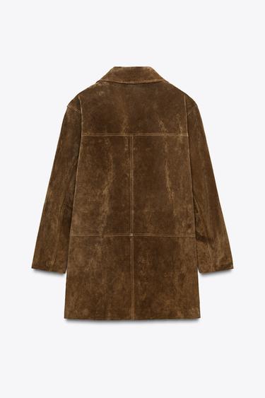VESTE LONGUE 100 % CUIR - whisky de Zara - Image 3