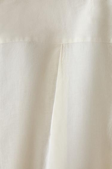 LONG SLEEVE LINEN SHIRT - Ecru by Zara - Image 2