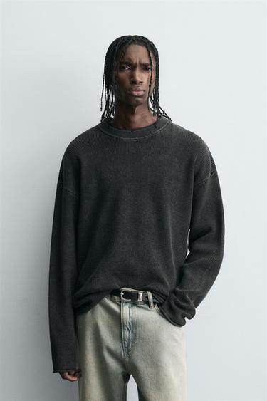 BLUKINTAS VAFLINIS MEGZTINIS – Išblukusi tamsiai mėlyna – „Zara“