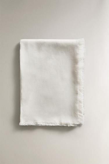 DECORATIVE LINEN BLANKET - Ecru by Zara
