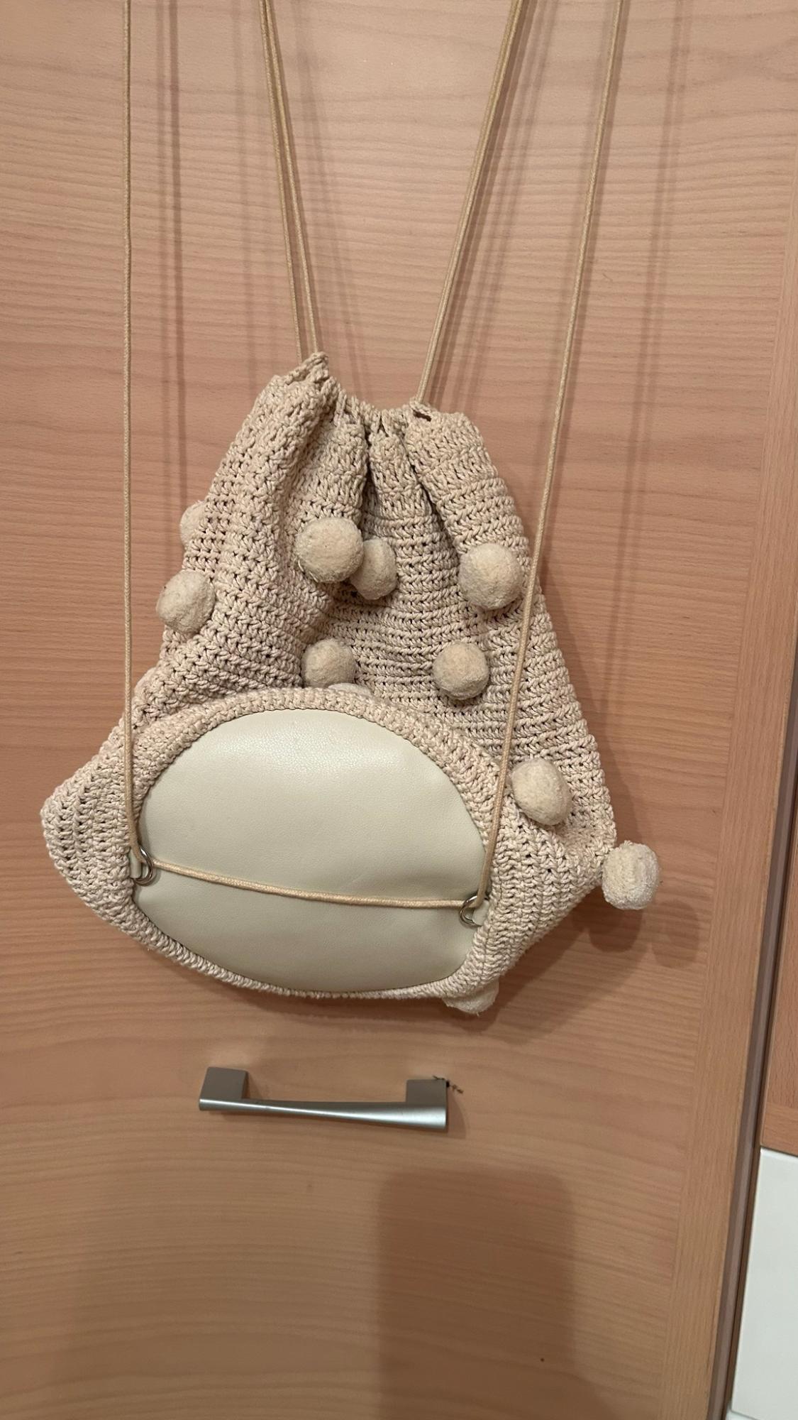 FABRIC BACKPACK WITH POMPOMS - Image 3