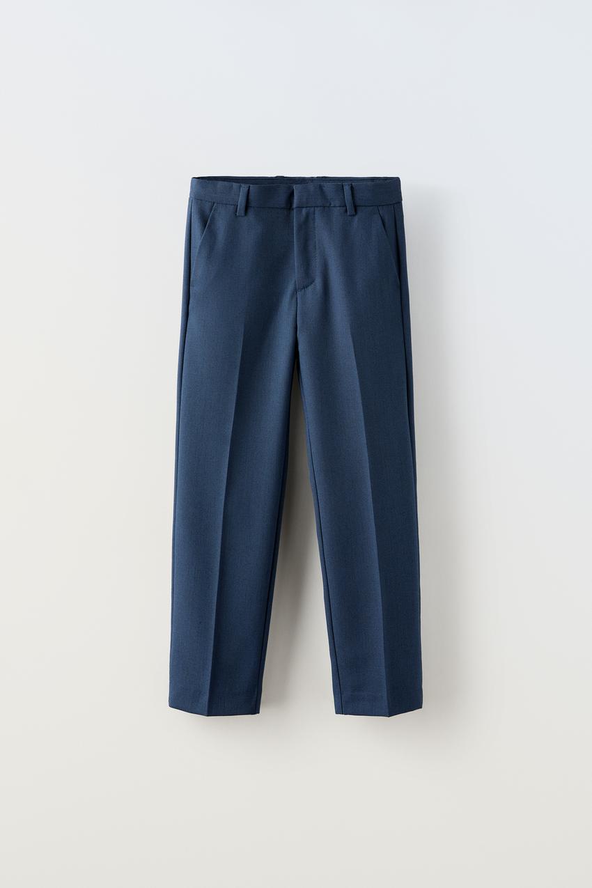 ZARA Small High Waisted Straight Cut Pants - Blue/steel Blue - $65