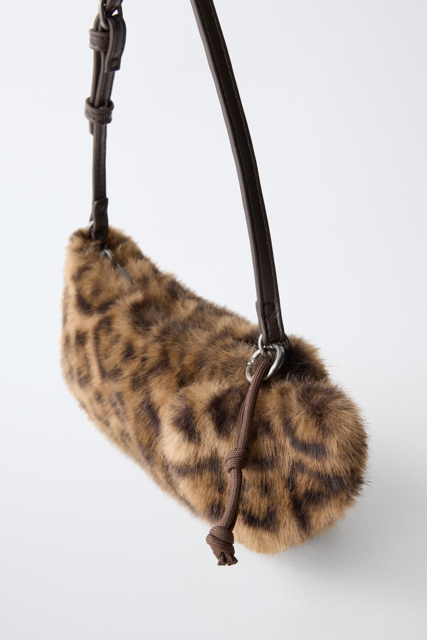 Детская сумка Zara Animal Print Charm Shoulder, цвет: Коричневый — фото 3