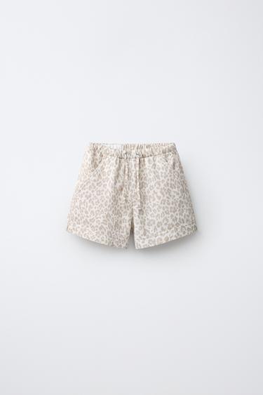 Zara ANIMAL PRINT DENIM SHORTS - Leopard - Image 0