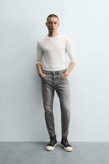 SKINNY CROPPED FIT JEANS - Grey by Zara