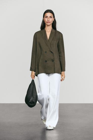 Fluid total-look blazer — Dark khaki 2
