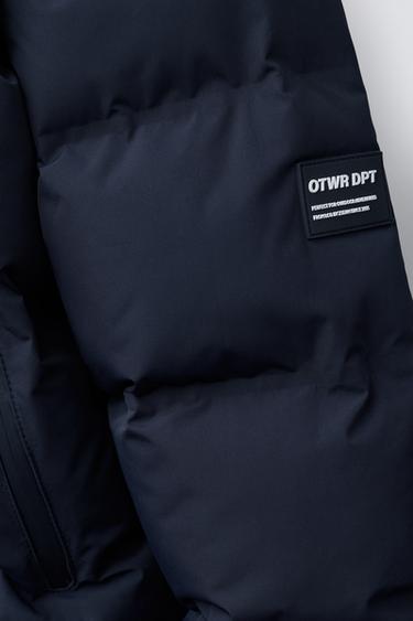 WATER-REPELLENT LABELLED PADDED COAT - Navy blue by Zara - Image 6