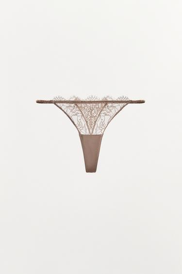 STRING MET KANT - PASTELROZE van Zara
