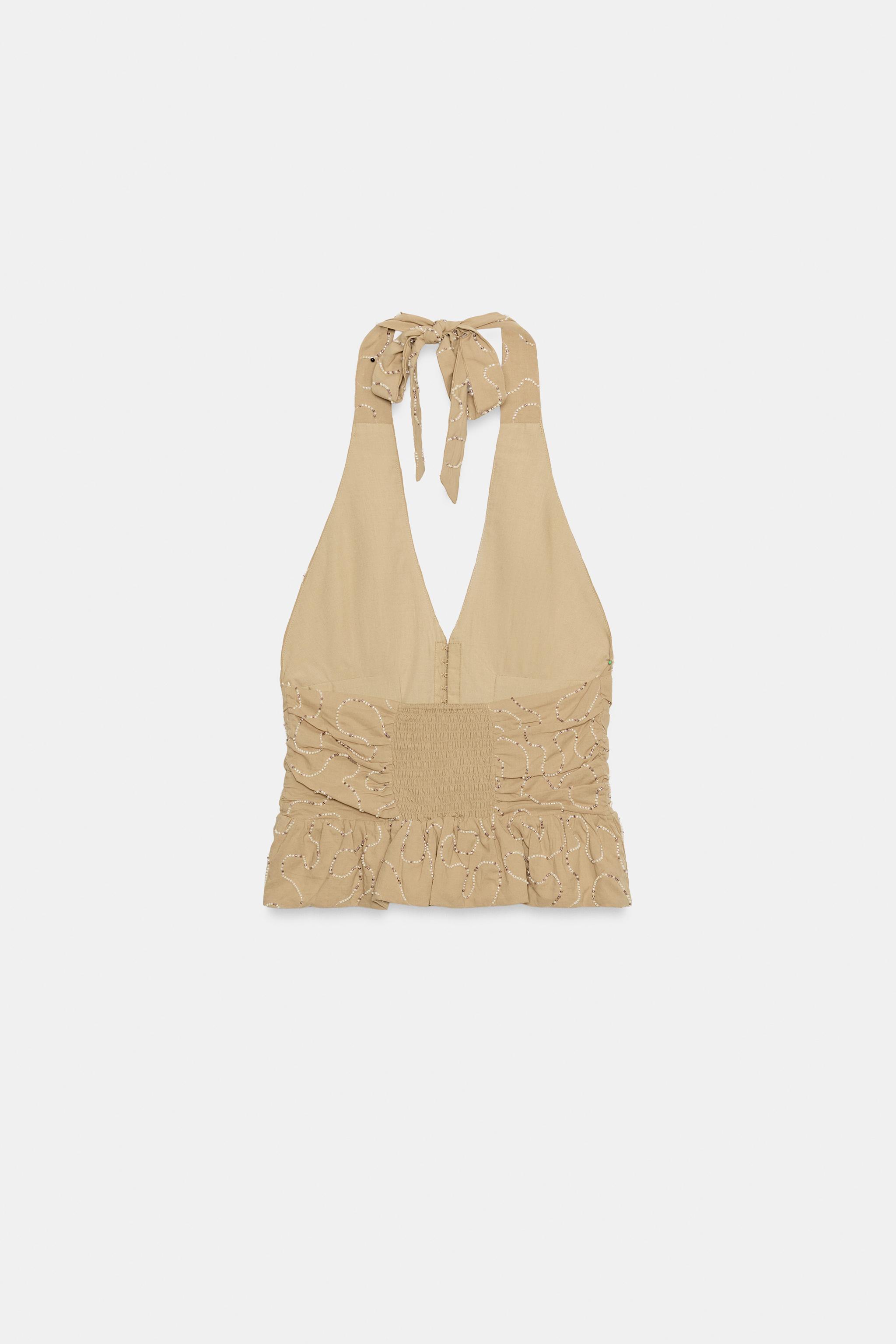 BEADED HALTER TOP