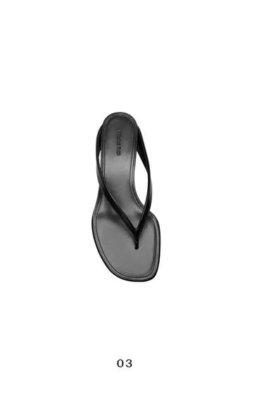 Zara Mid-heel toe sandal - Black