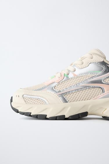 MESH TRAINERS - Ecru White by Zara - Image 3