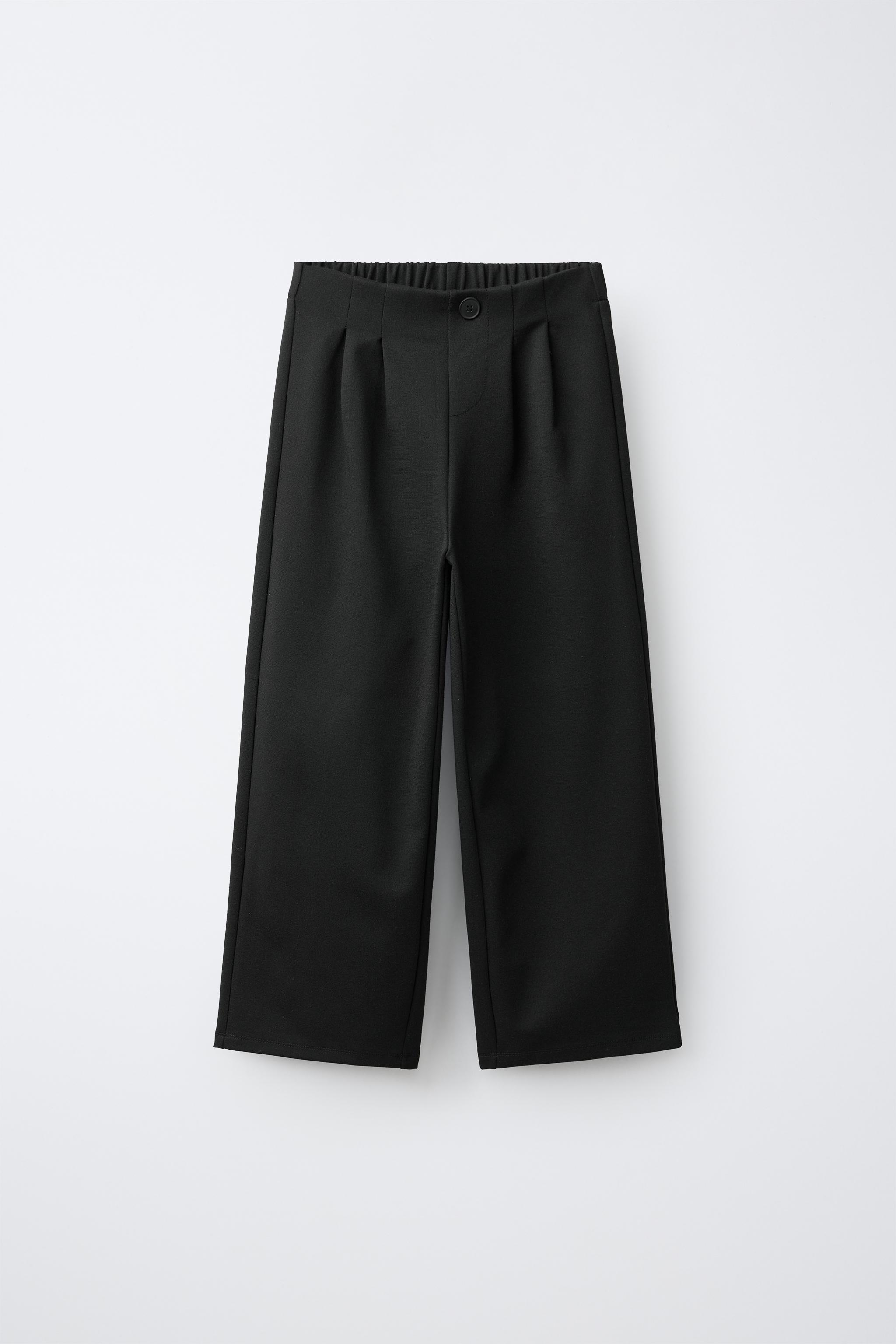 WIDE LEG PONTE PLEATED PANTS