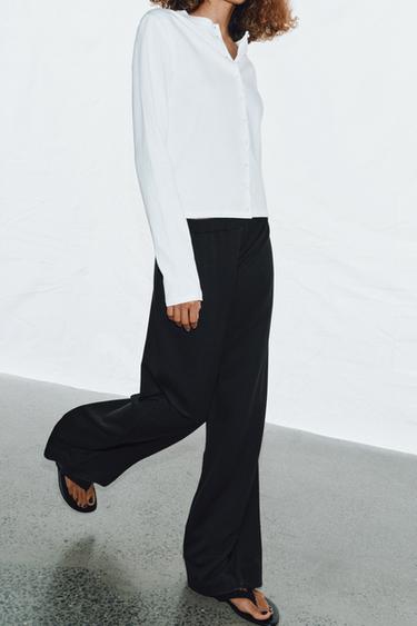 PANTALON LARGE DROIT - Noir de Zara - Image 1