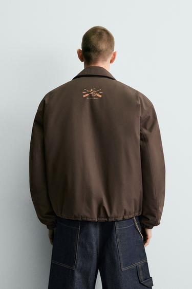BLOUSON TECHNIQUE MATELASSÉ IMPRIMÉ CONTRASTANT - Marron tabac de Zara - Image 2