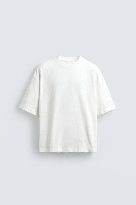 Zara — WASHED SLUB TEXTURED T-SHIRT