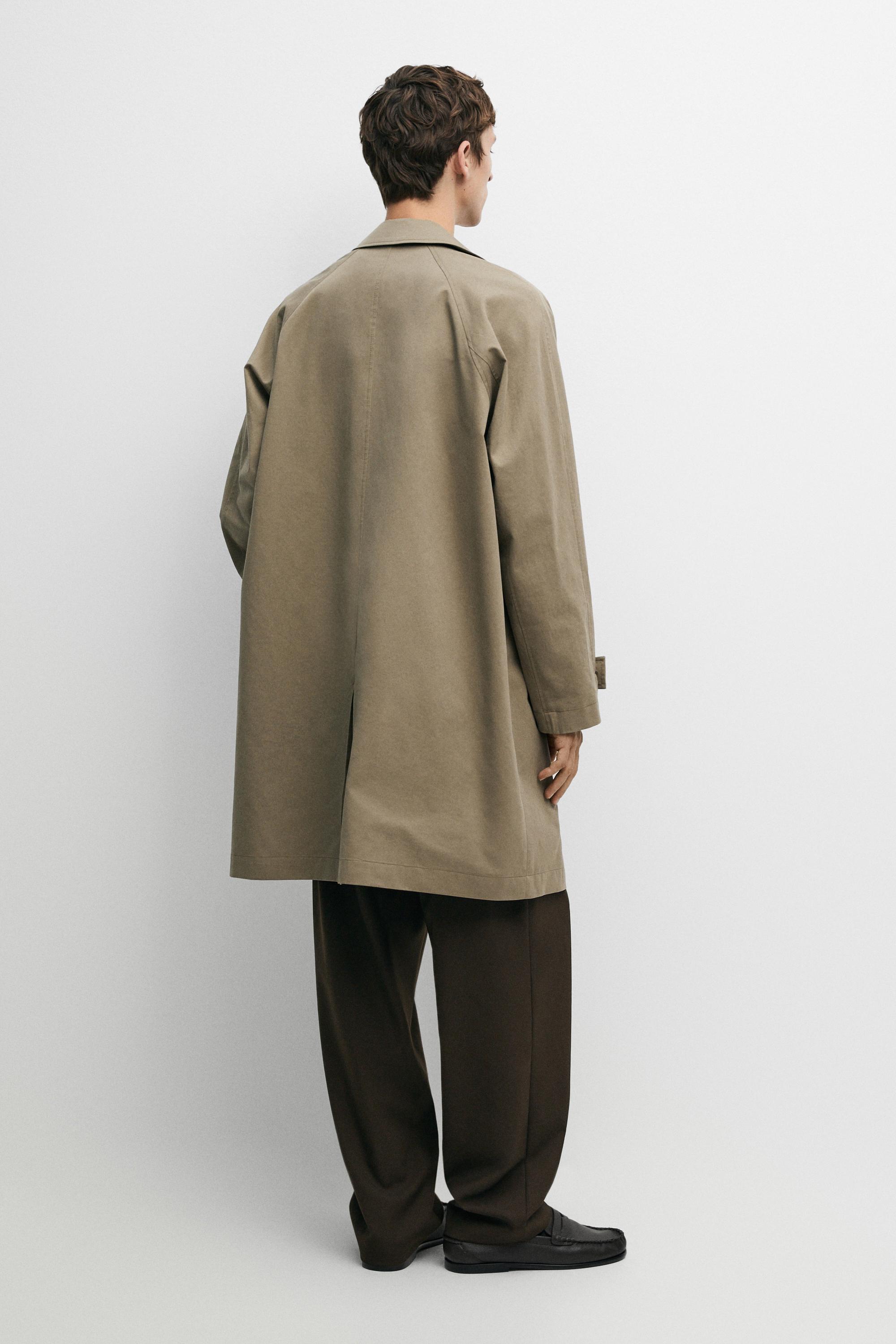Oversize long 100% cotton trench coat