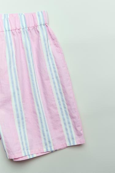 6-14 JAHRE/ SCHLAFANZUG-HEMD UND BERMUDA MIT STREIFEN - Rosa von Zara