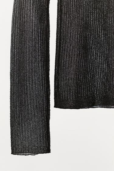 TOP EN MAILLE FIL MÉTALLISÉ - Marron de Zara - Image 5