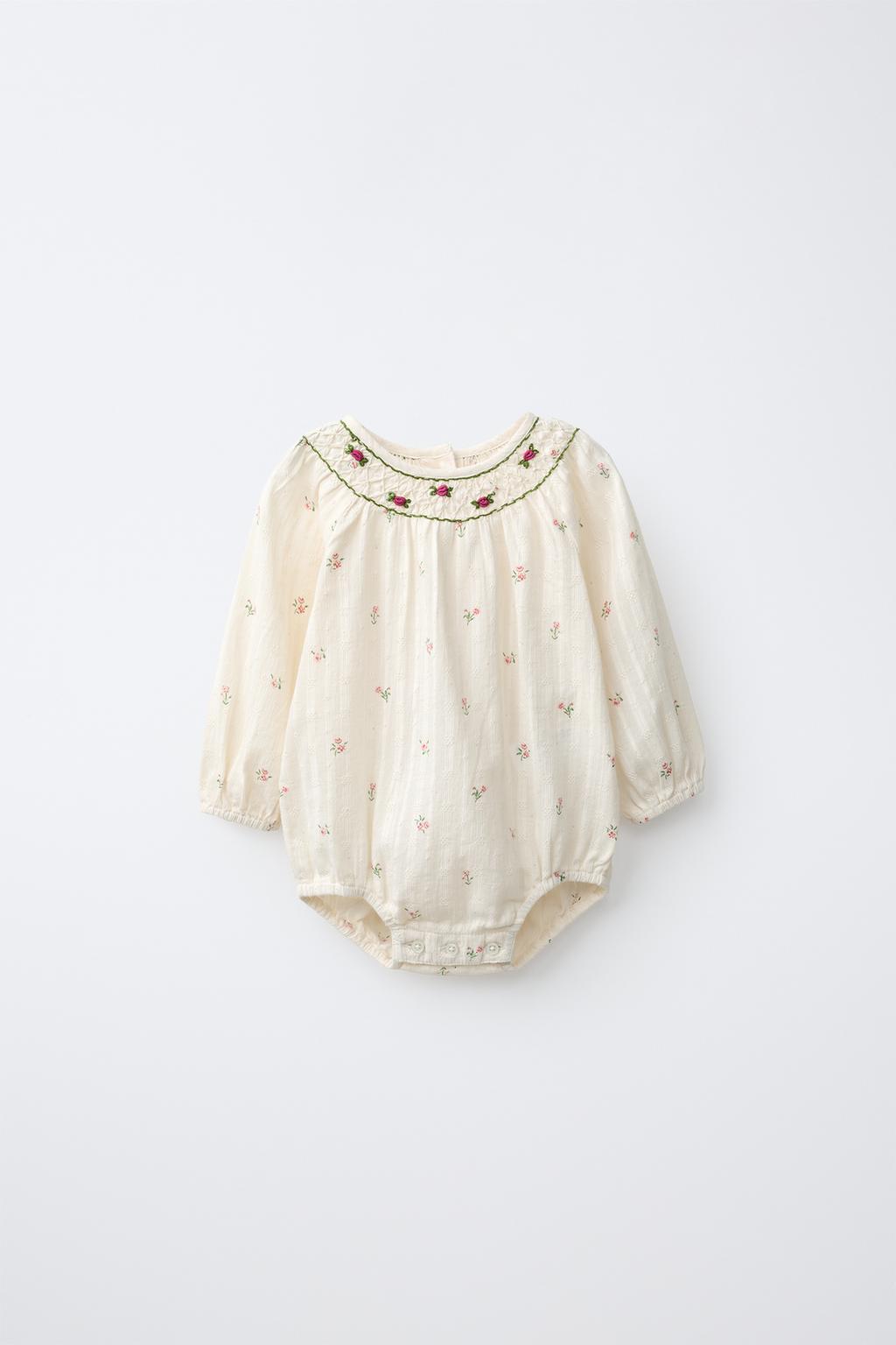 EMBROIDERED FLORAL BODYSUIT