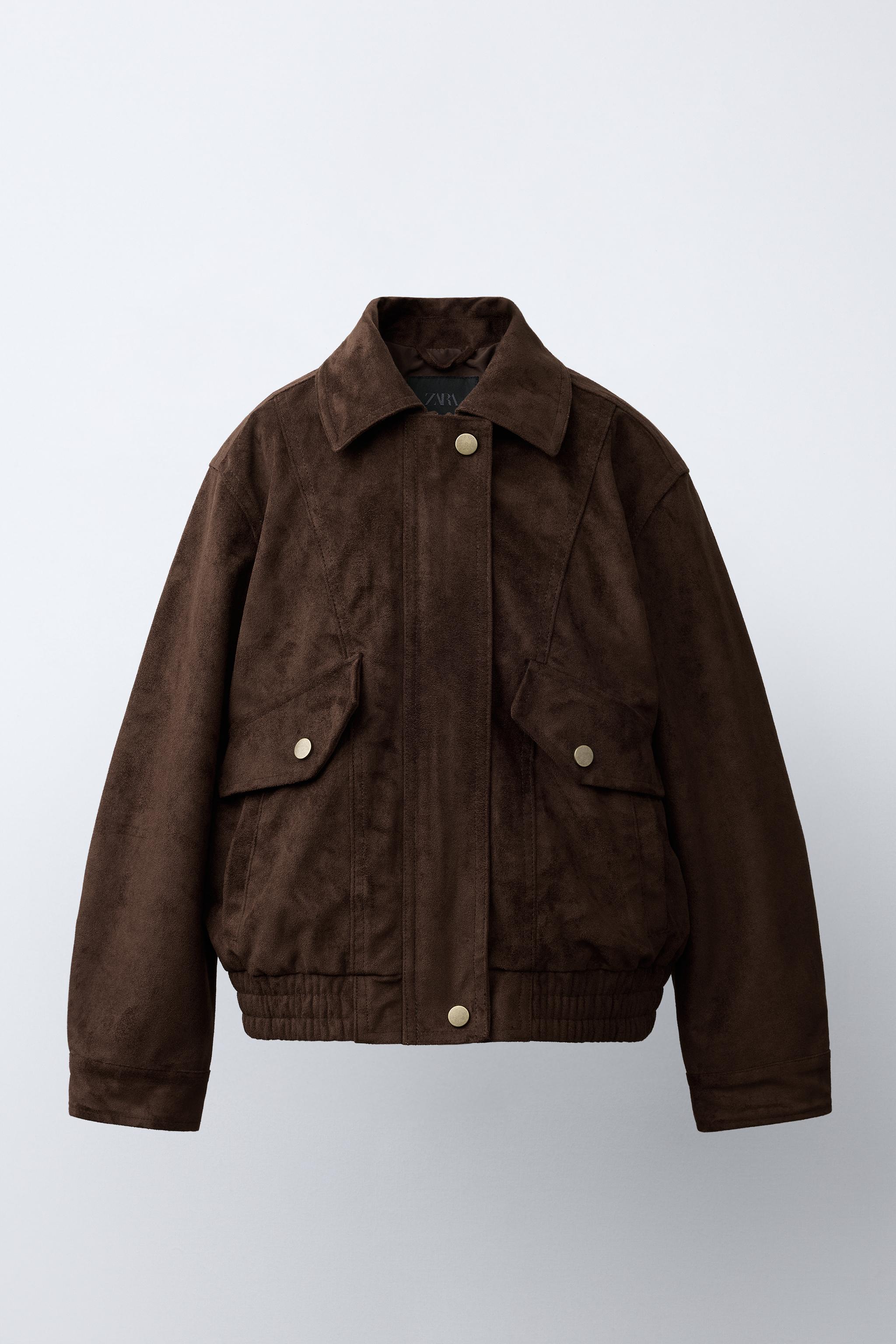 フェイクスエード ボンバージャケット - チョコレート | ZARA Japan / 日本