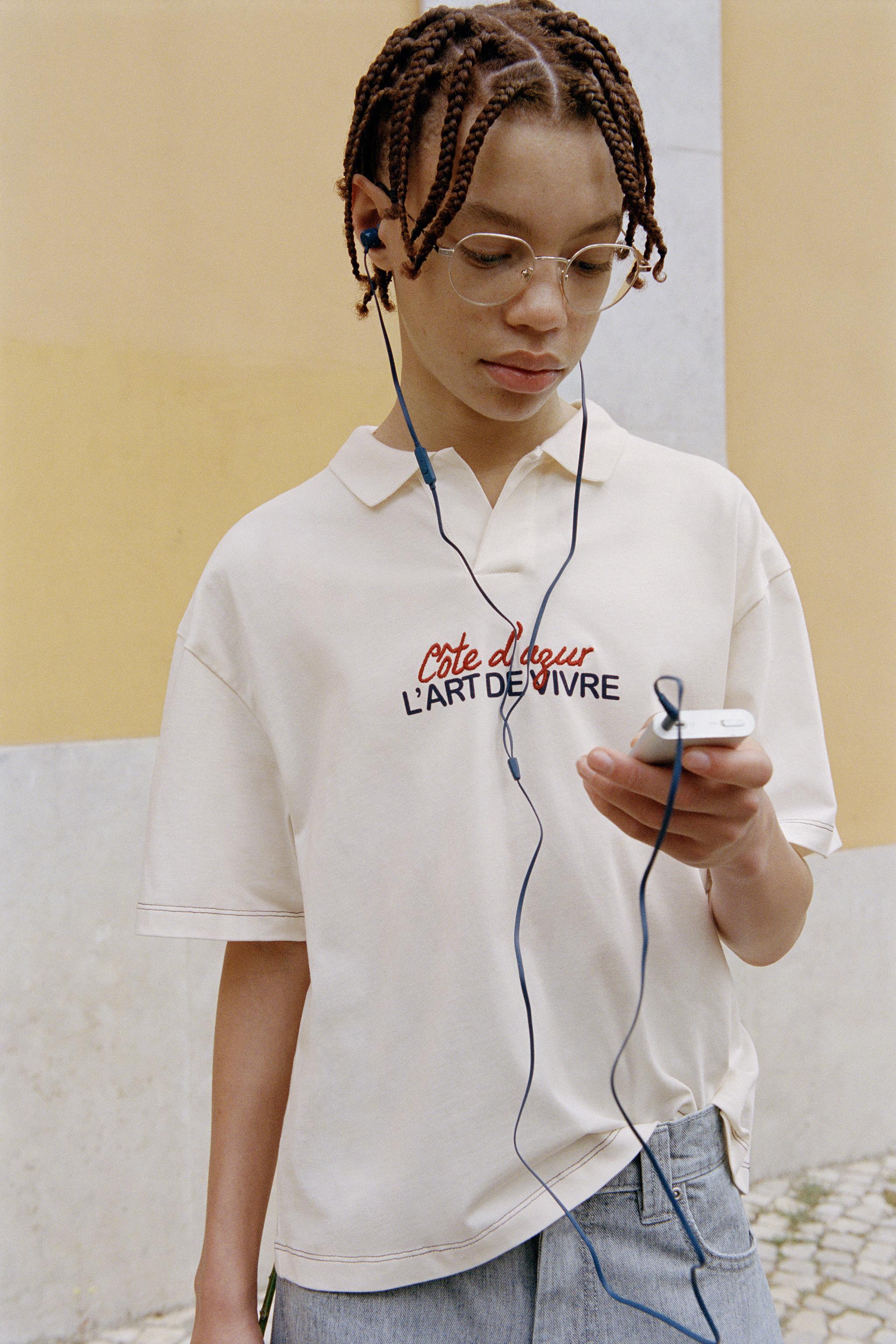 TEXT PRINT POLO SHIRT