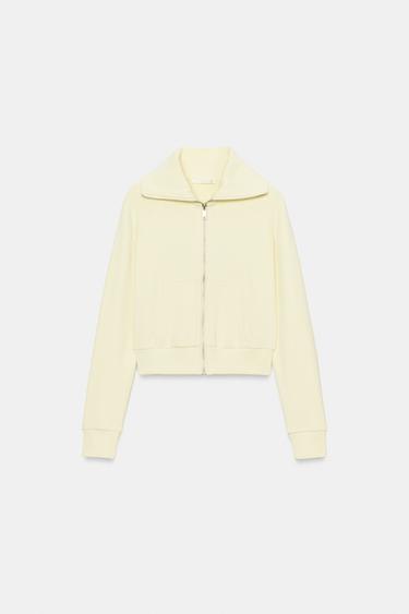 VESTE EN MOLLETON ZIPPÉE - Jaune de Zara - Image 5