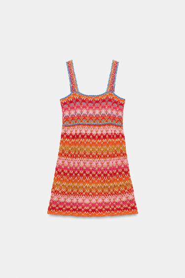 ROBE COURTE EN MAILLE - Multicolore de Zara - Image 4