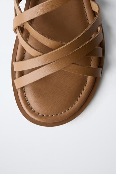 STRAPPY LEATHER SANDALS - Brown by Zara - Image 4