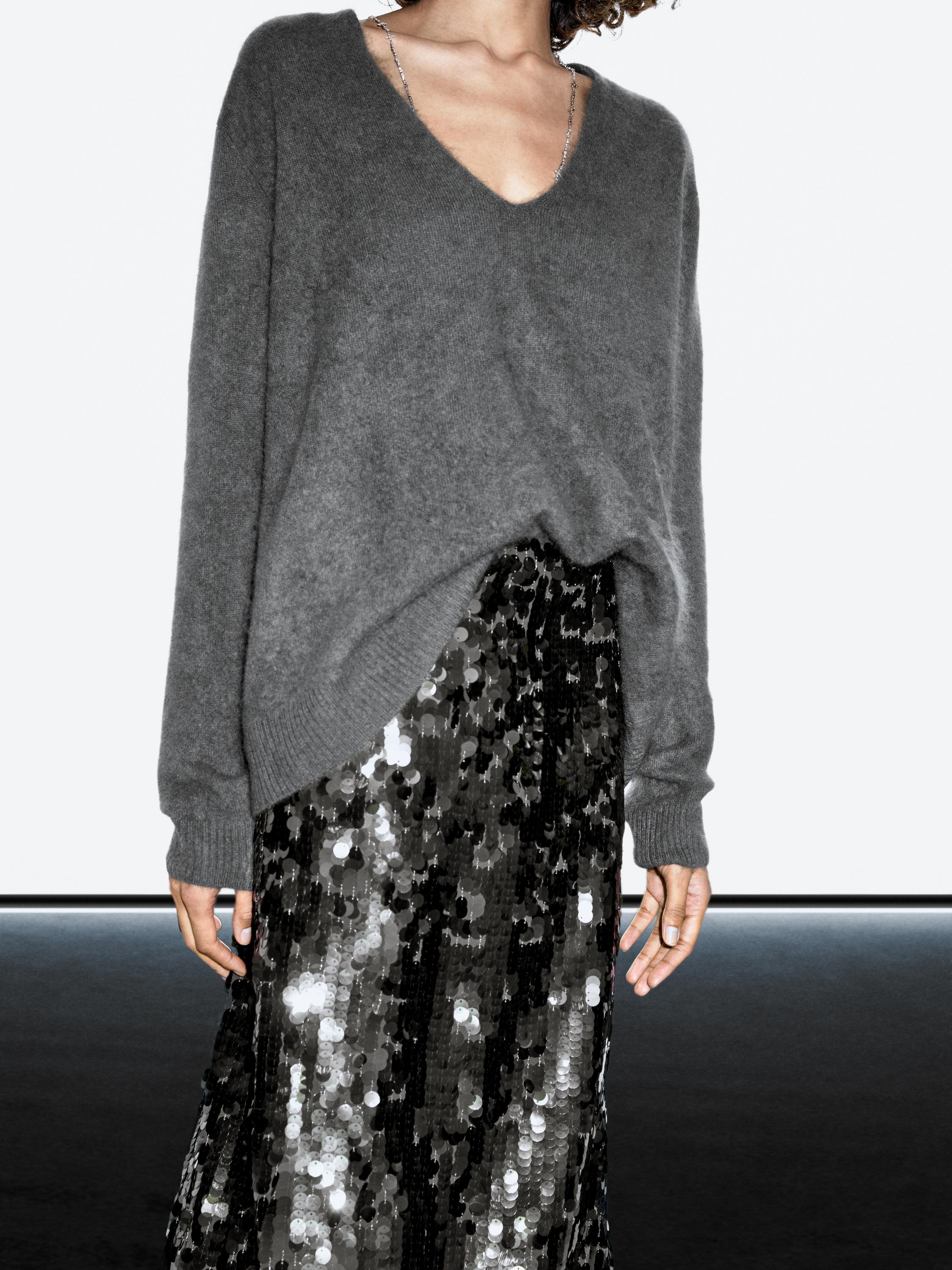 Jupe midi à paillettes