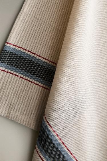 STRIPED COTTON TEA TOWEL - Blue by Zara - Image 2