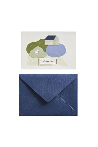 WELCOME BABY DONKEY CARD - Multicoloured by Zara