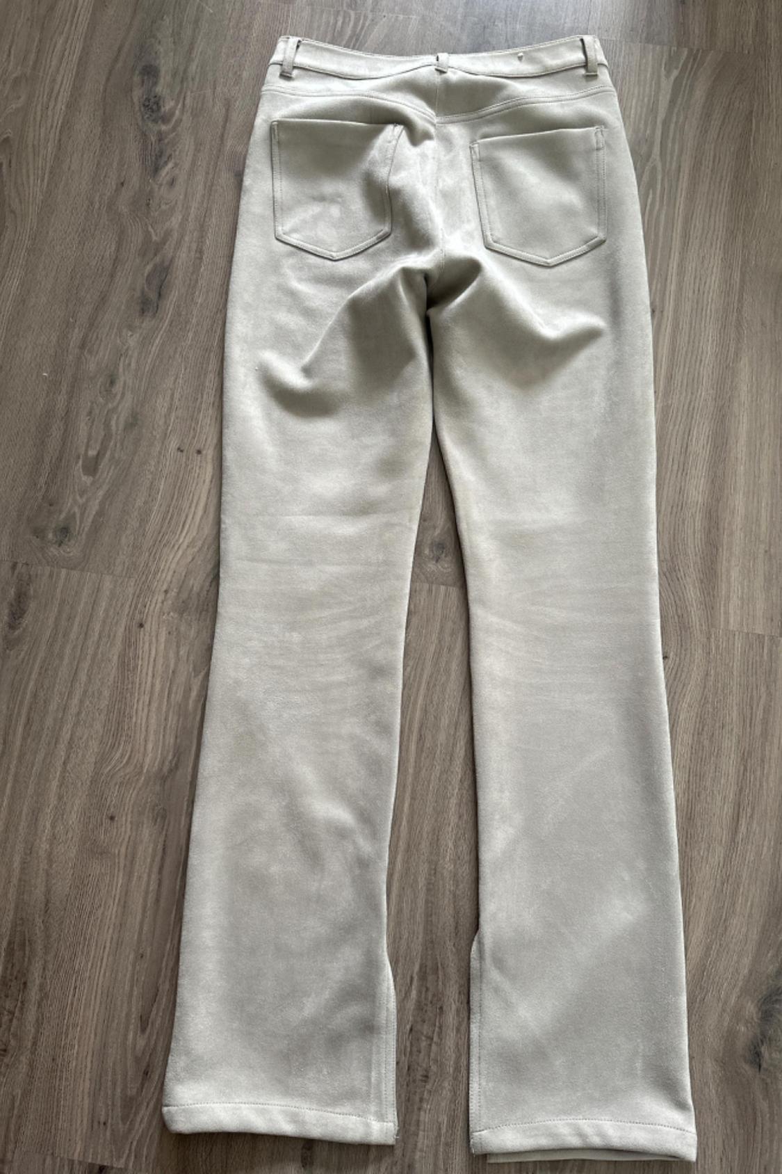 SLIM FIT FLARED FAUX SUEDE TROUSERS WITH VENTS - Image 2