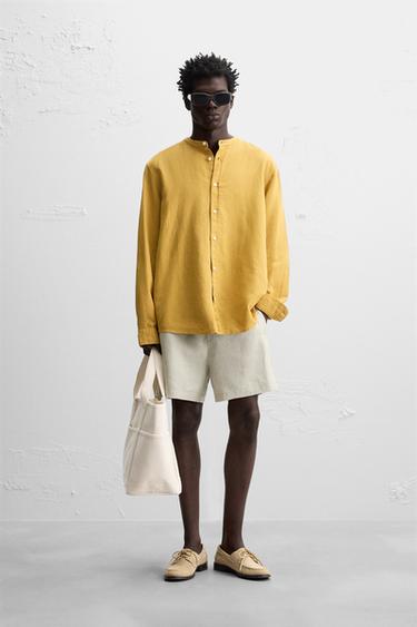 LINEN - COTTON SHIRT - Mustard by Zara - Image 0