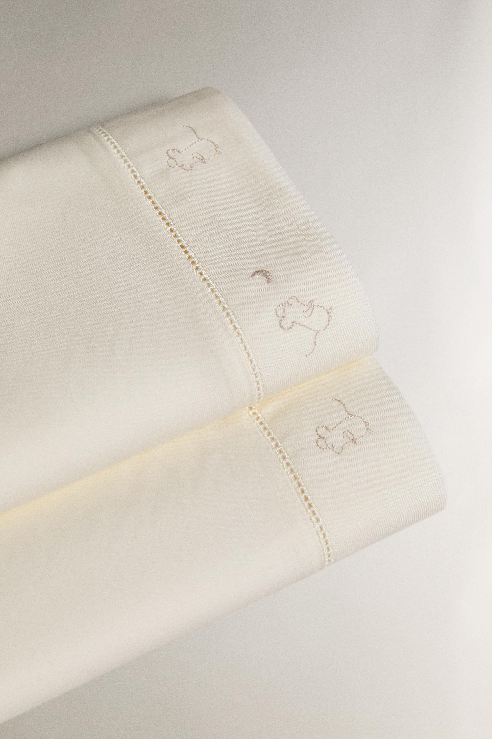 DRAP PLAT ENFANT BRODERIE PETITES SOURIS