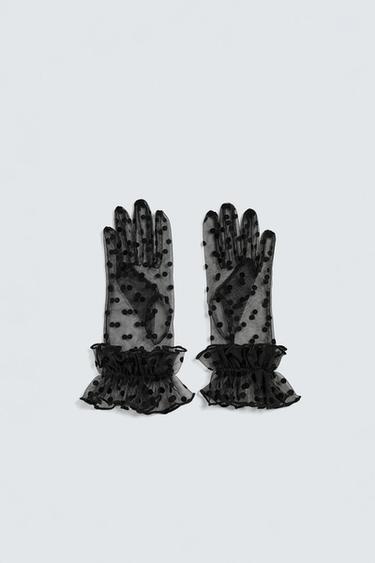 SEMI-SHEER POLKA DOT GLOVES HARRY LAMBERT FOR ZARA X DISNEY - Black by Zara