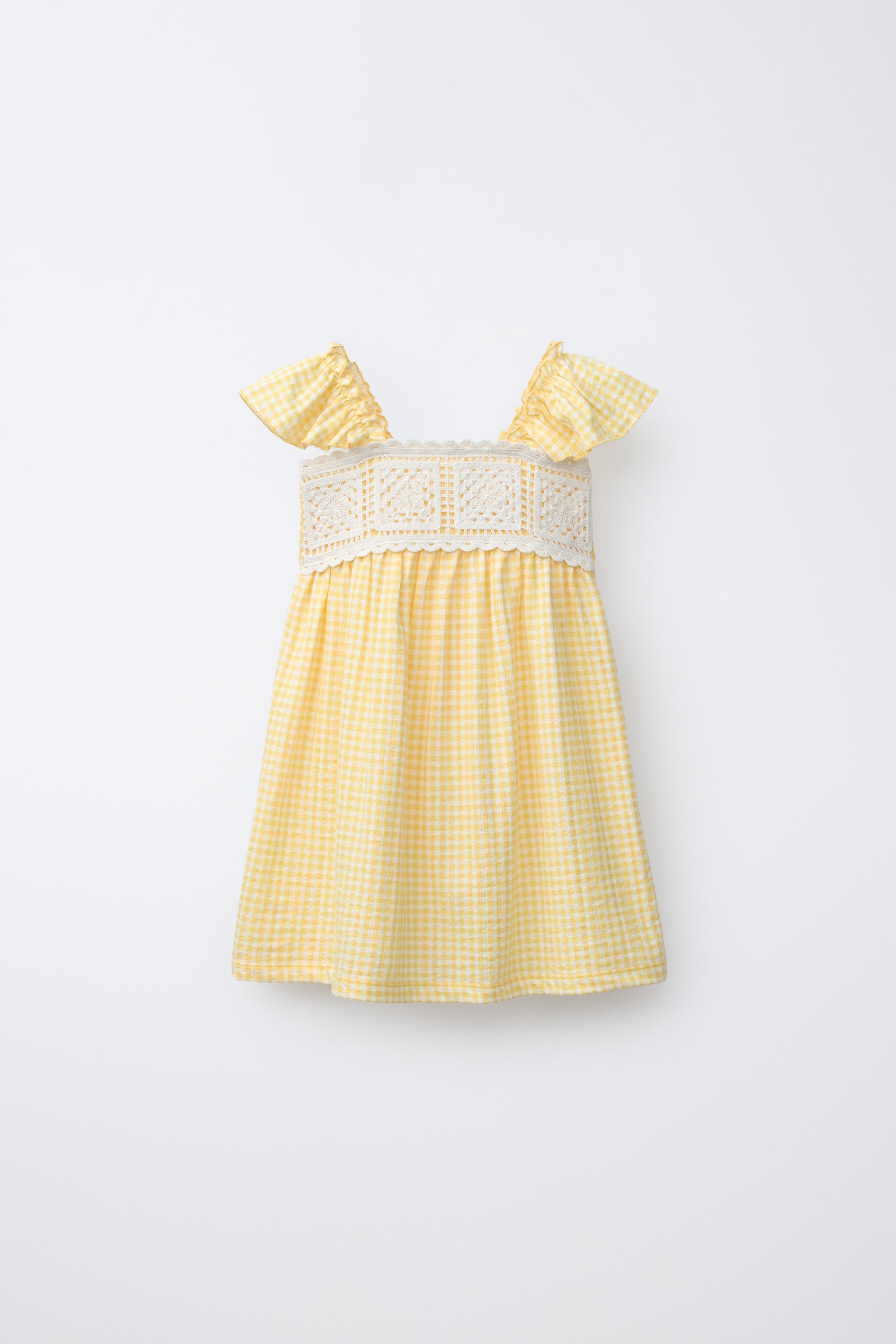 ROBE À CARREAUX VICHY ET CROCHET