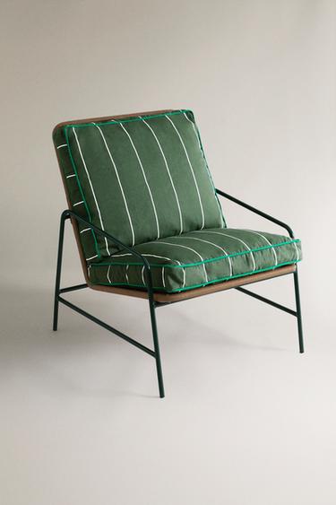 COUSSIN DE CHAISE À RAYURES - Vert de Zara - Image 4