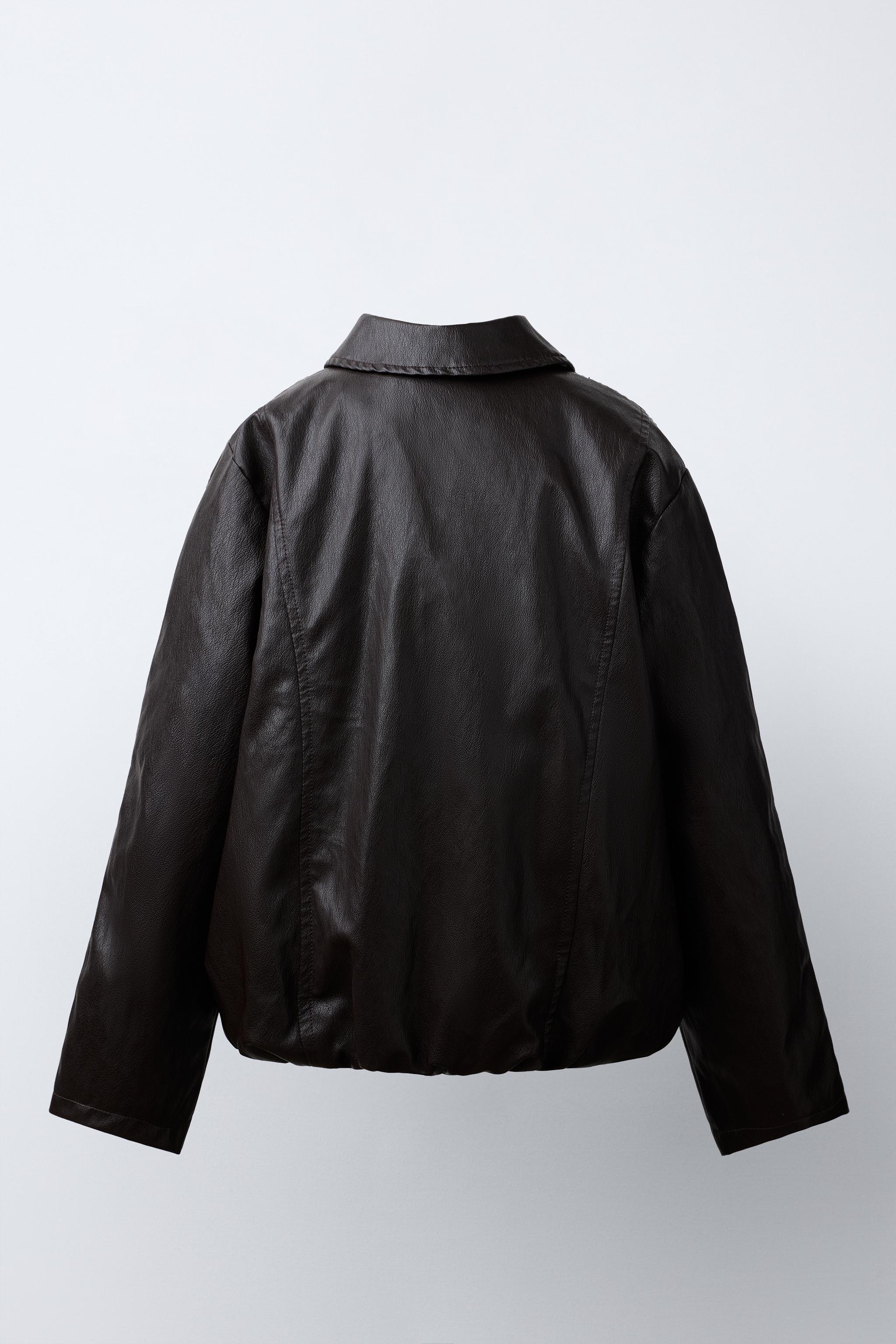 FAUX LEATHER BOMBER JACKET