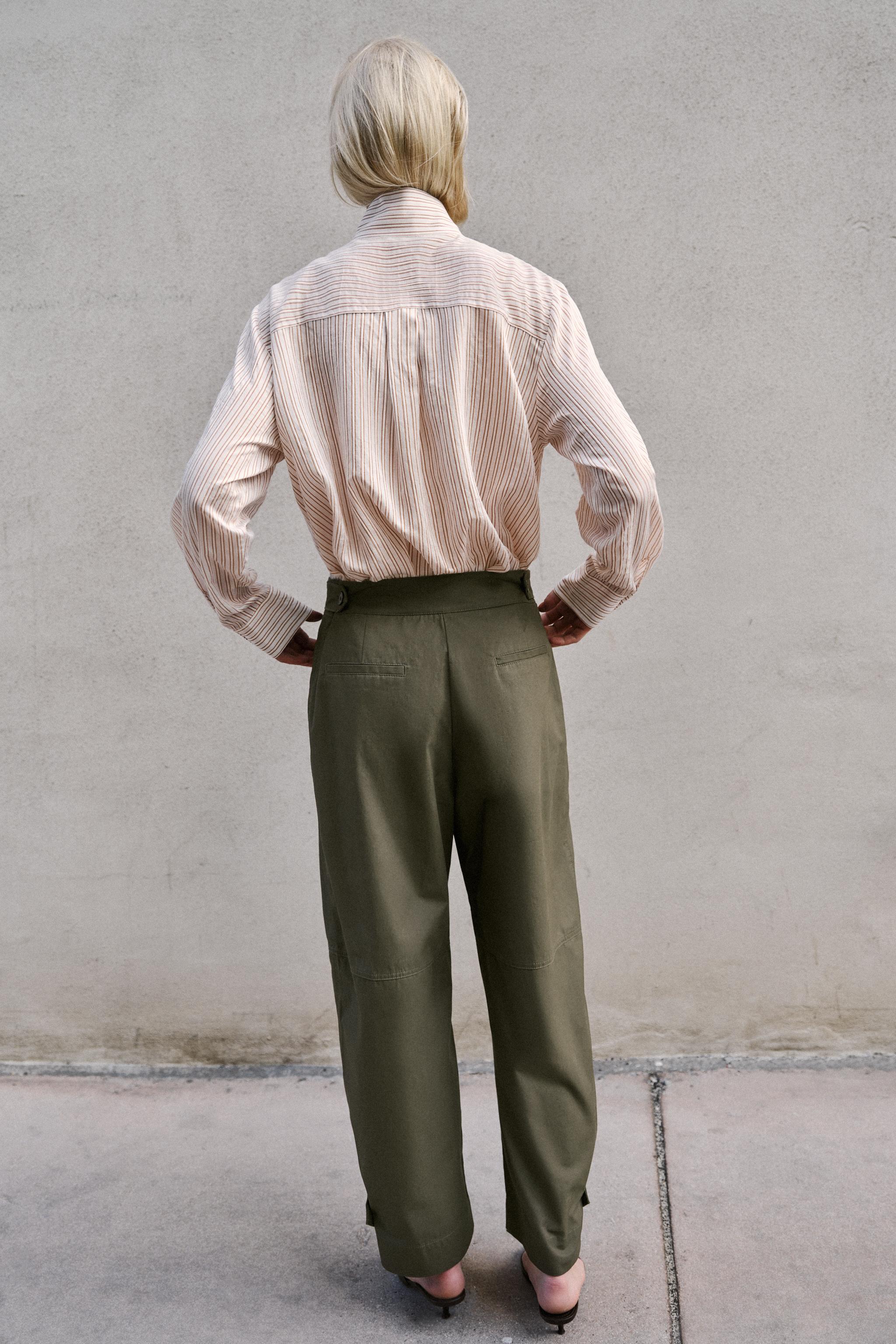 PANTALON BARREL À PASSANTS