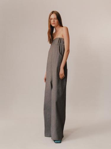 JEANS-OVERALL MIT WEITEM BEIN – LIMITED EDITION - Blau von Zara