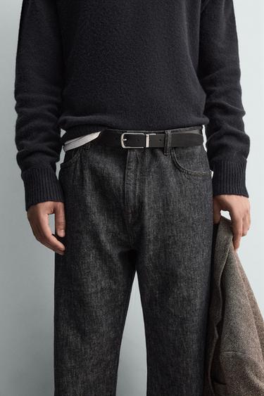 REVERSIBLE LEATHER BELT - Black by Zara - Image 0