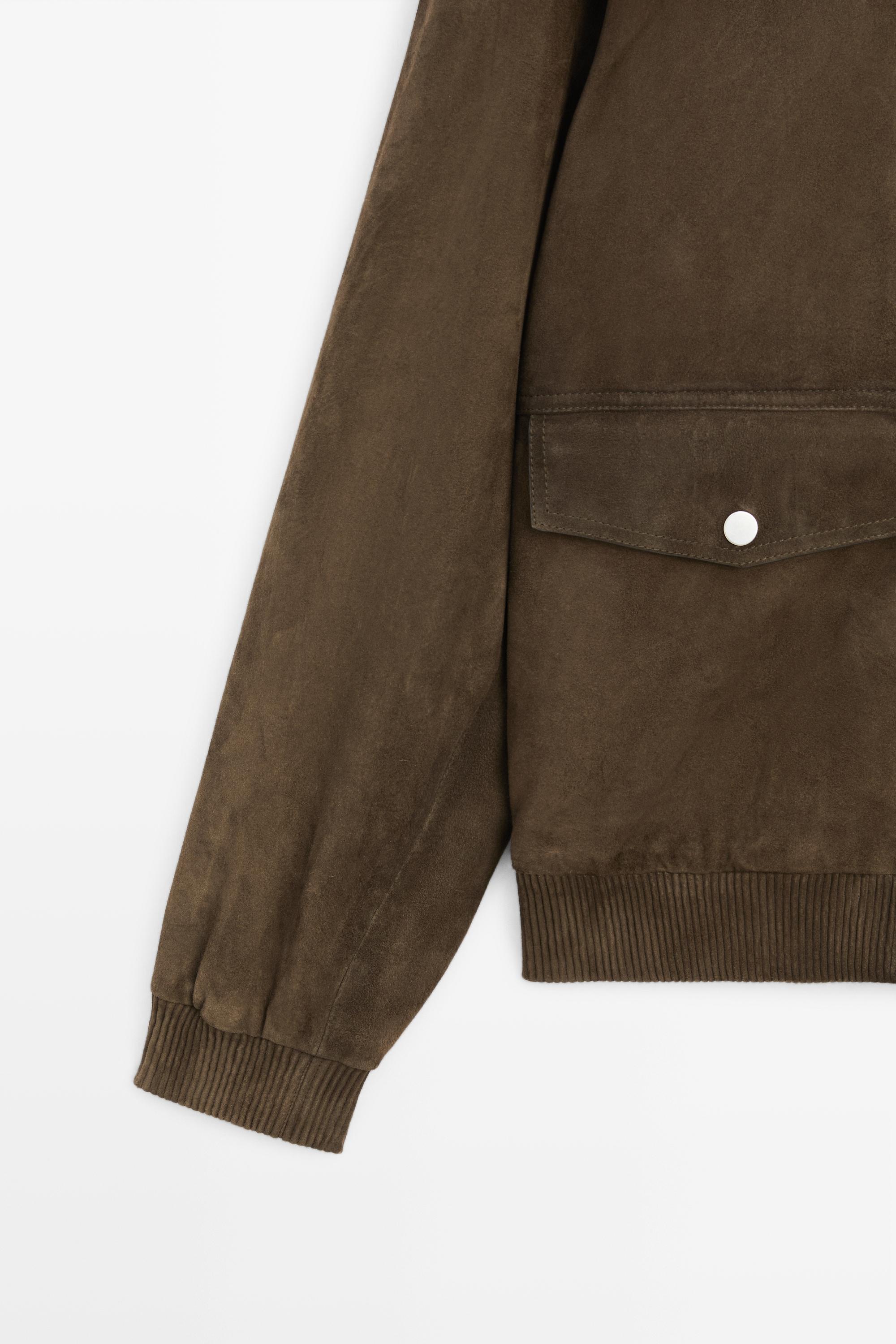 Blouson détail poches cuir et daim