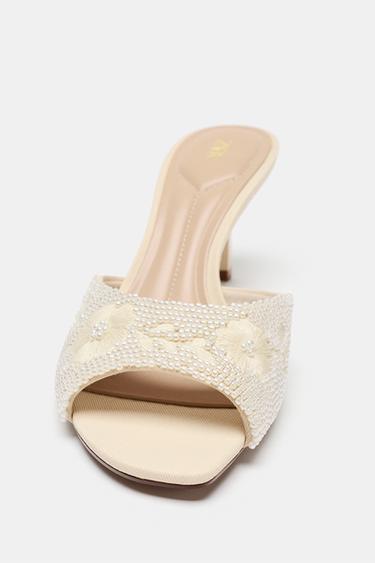 SANDALES À TALONS ET FANTAISIE - Blanc de Zara - Image 2