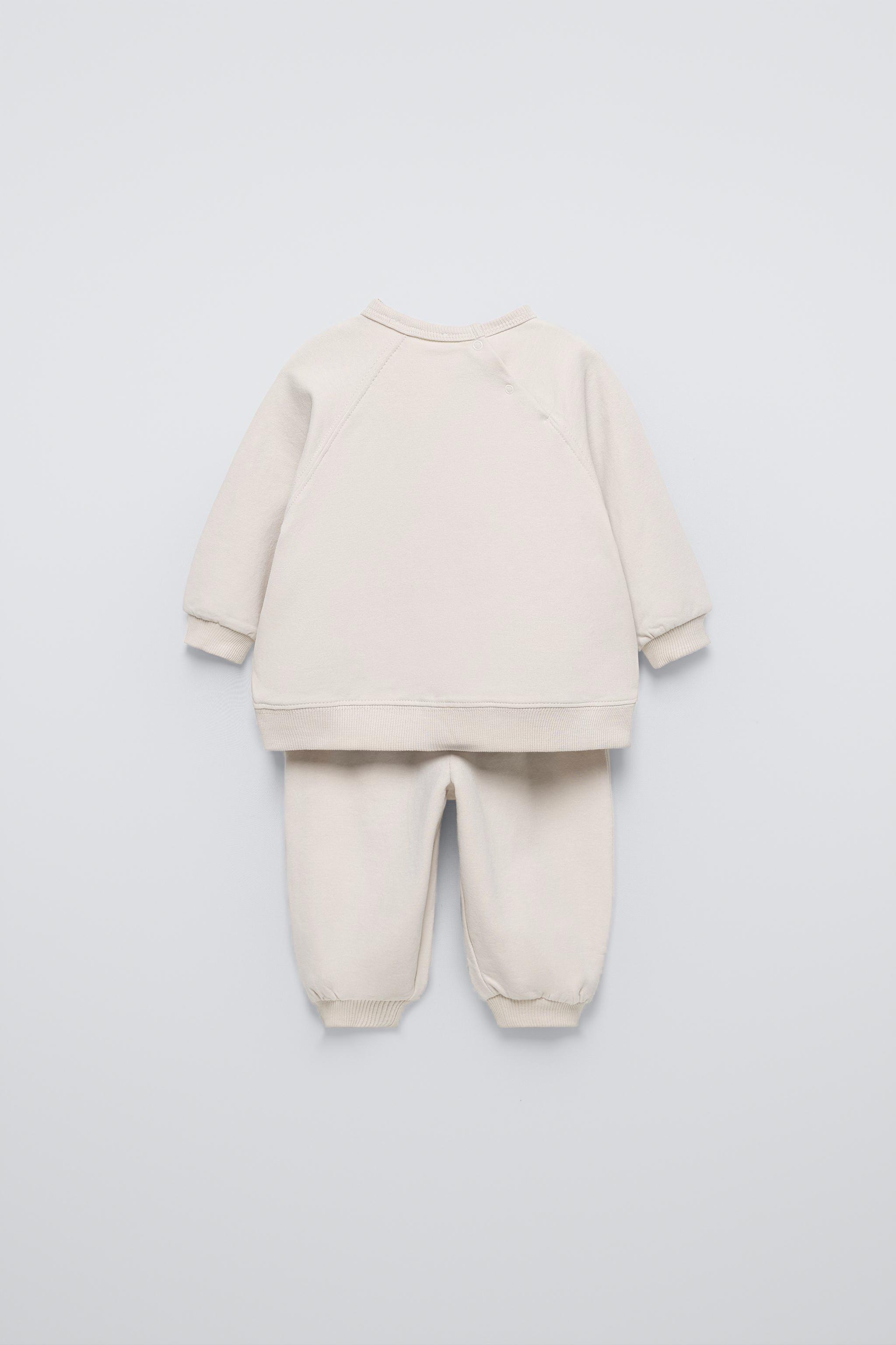 EARTH baby sweatsuit　Ecru cream　サイズ1 2-pack Cotton Sweatshirts - Taupe/natural white melange